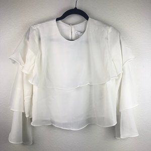 English Factory Tiered Ruffled 3/4 Sleeve Top